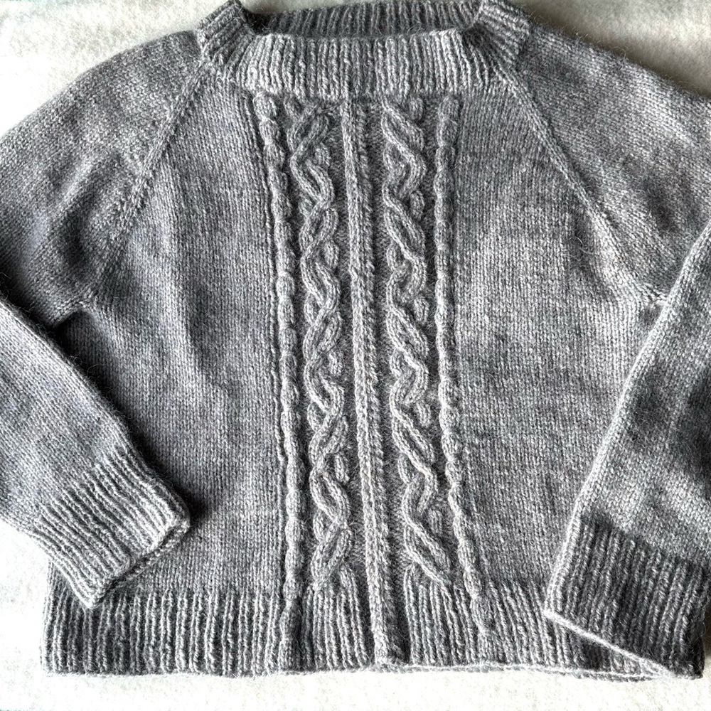 Hand Knit Wool Cable Sweater